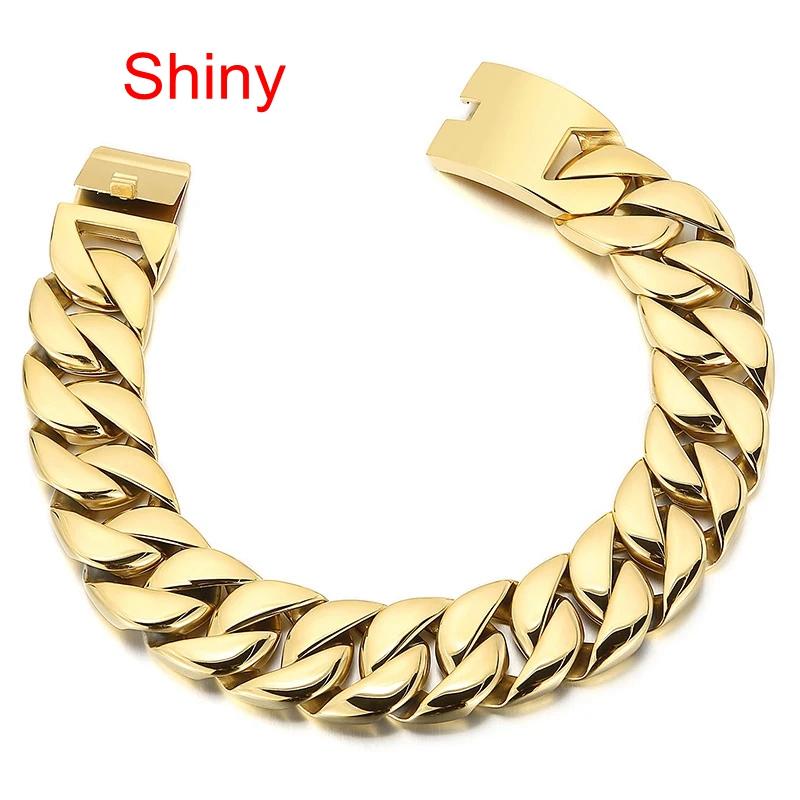 20/24/31MM Stainless Steel Larger Necklace for Men Women Hip Hop Golden Street Accessories Shiny Big Rock Trendy Party Jewelry