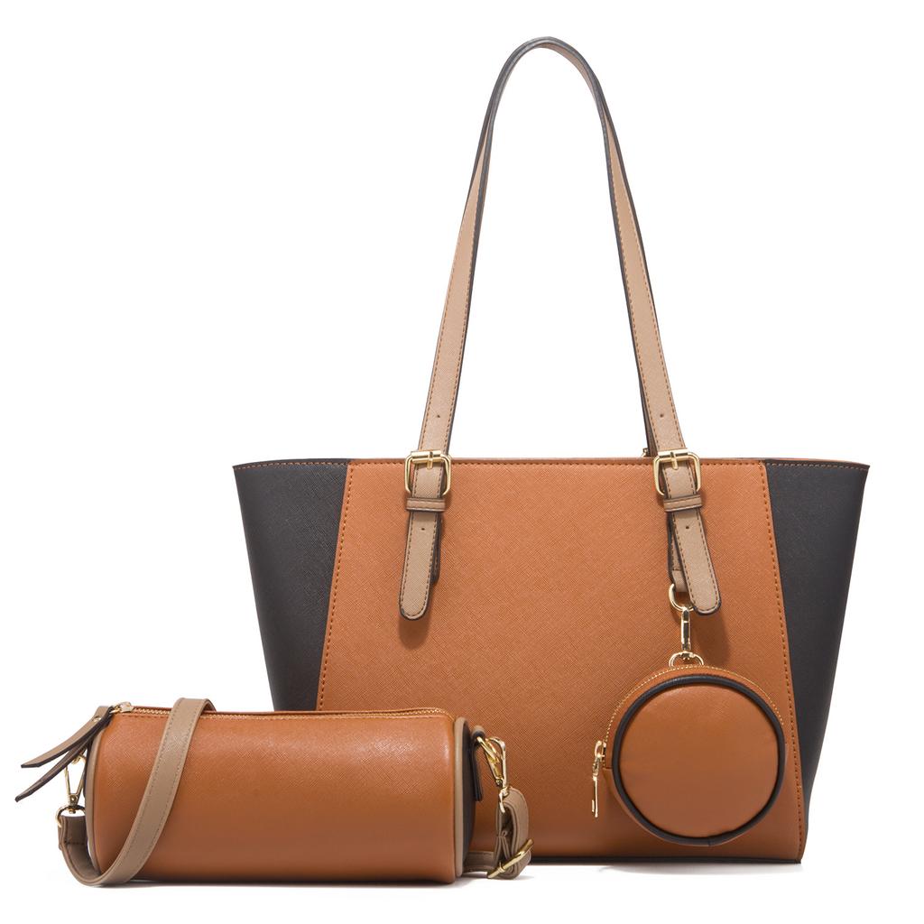 Shoulder Bags for Women  Fashion All-Match Large Capacity Tote Bags Female PU Leather Handbags and Purses 3Pcs Bags Set