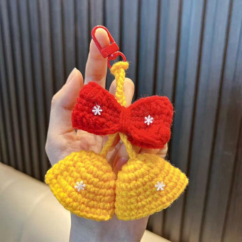 Plush Christmas Bell Keychain - Cute Festive Bag Pendant Gift