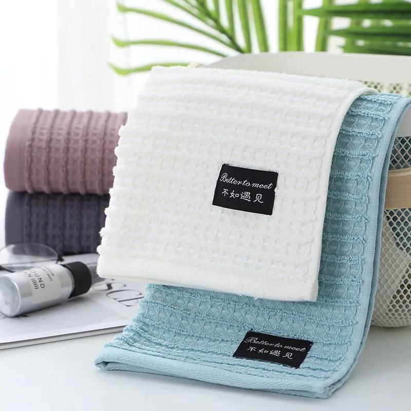 1Pc 35x75cm Simple Solid Color Cotton Breathable Soft Absorbent Adult Bathroom Hand Towel