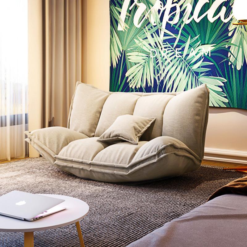 Modern Japanese Style Floor Lazy Sofa Couch Back&Arm 5Position Adjustable Foldable Leisure Sofa Bed For Viedo Gaming Floor Chair