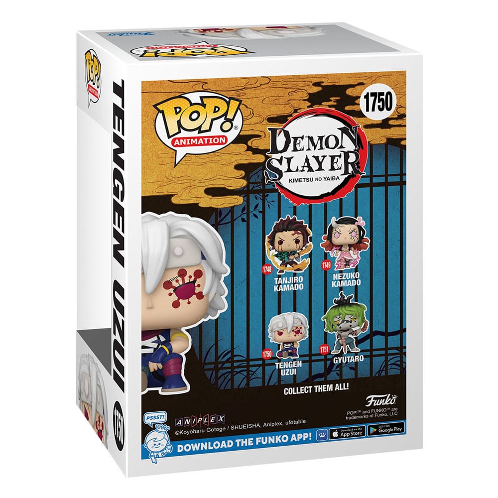 Funko pop demon slayer 1750 tengen uzui statuetta da collezione