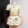 Girls Summer Korean Short Sleeve Dress Set with Peter Pan Collar and Tiered Skirt