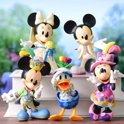 Disney Figura de Acción Mickey Minnie Daisy Pato Donald Vestido de Novia Estatua de PVC Juguete Decoración Regalo de Navidad para Niños