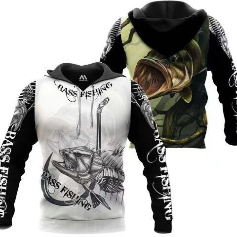 Sweat à capuche unisexe avec impression numérique 3D Motif pêcheur Luya pull de sport d'extérieur