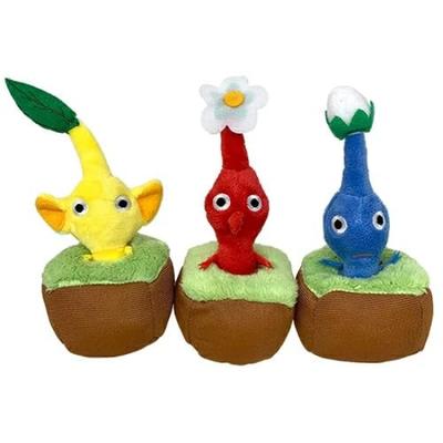 Pikmin Plush Toy Mascot Official Merchandise with Toy Size 13cm of Pull-Out Diamond, (Set 3)