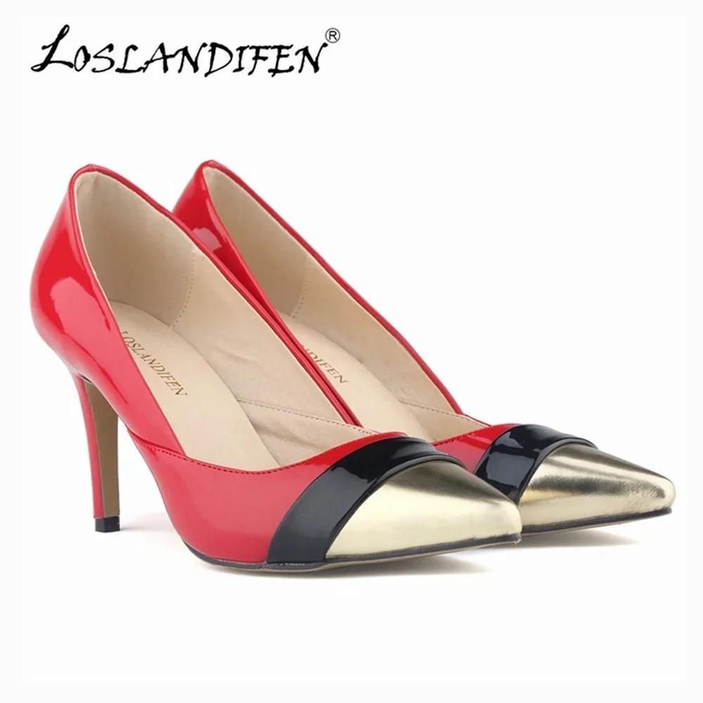 Damenschuhe in Übergröße, modische, sexy, goldene Pumps mit spitzer Zehenpartie und hohen Absätzen, klassische Stilettos mit 9 cm dünnen Absätzen, Jazzschuhe, Hochzeitsschuhe