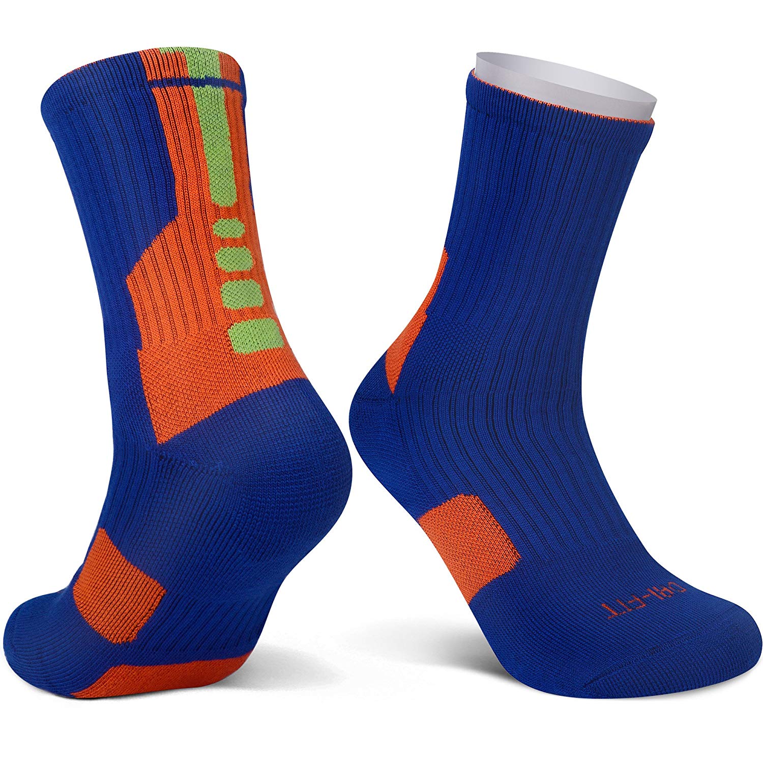 

Спортивные баскетбольные носки, дышащие мужские и женские спортивные носки, мягкие длинные компрессионные носки для ходьбы и бега US 6-11.5 EU 39-46 синий