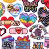 Cartoon /Band Aid Love Embroidery Patch Jeans Sewing Applique Iron On Patches For Clothing Rainbow Letter Patches On Clothes Diy 