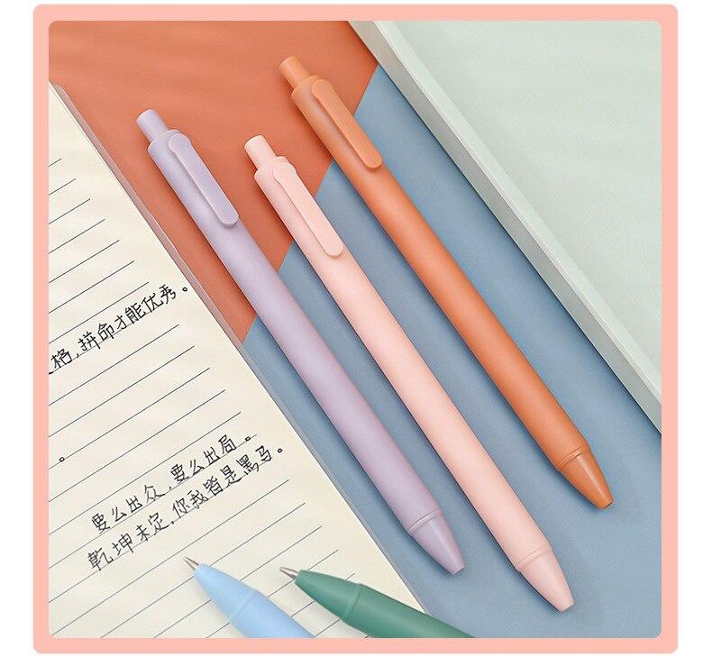 5pcs 0.5mm Macaroon Coloured Black Student Exam Tip Coloured Neutral Pen Office Stationery for Student New