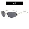JYL Rimless Metal Decor Sunglasses UV400 Women Retro Luxury High-End / XH7586
