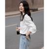 Demana Cloud Walk Faux Two-Piece Ruffled Cotton Poplin Shirt