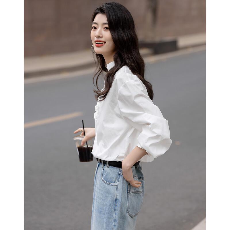 Demana Cloud Walk Faux Two-Piece Ruffled Cotton Poplin Shirt