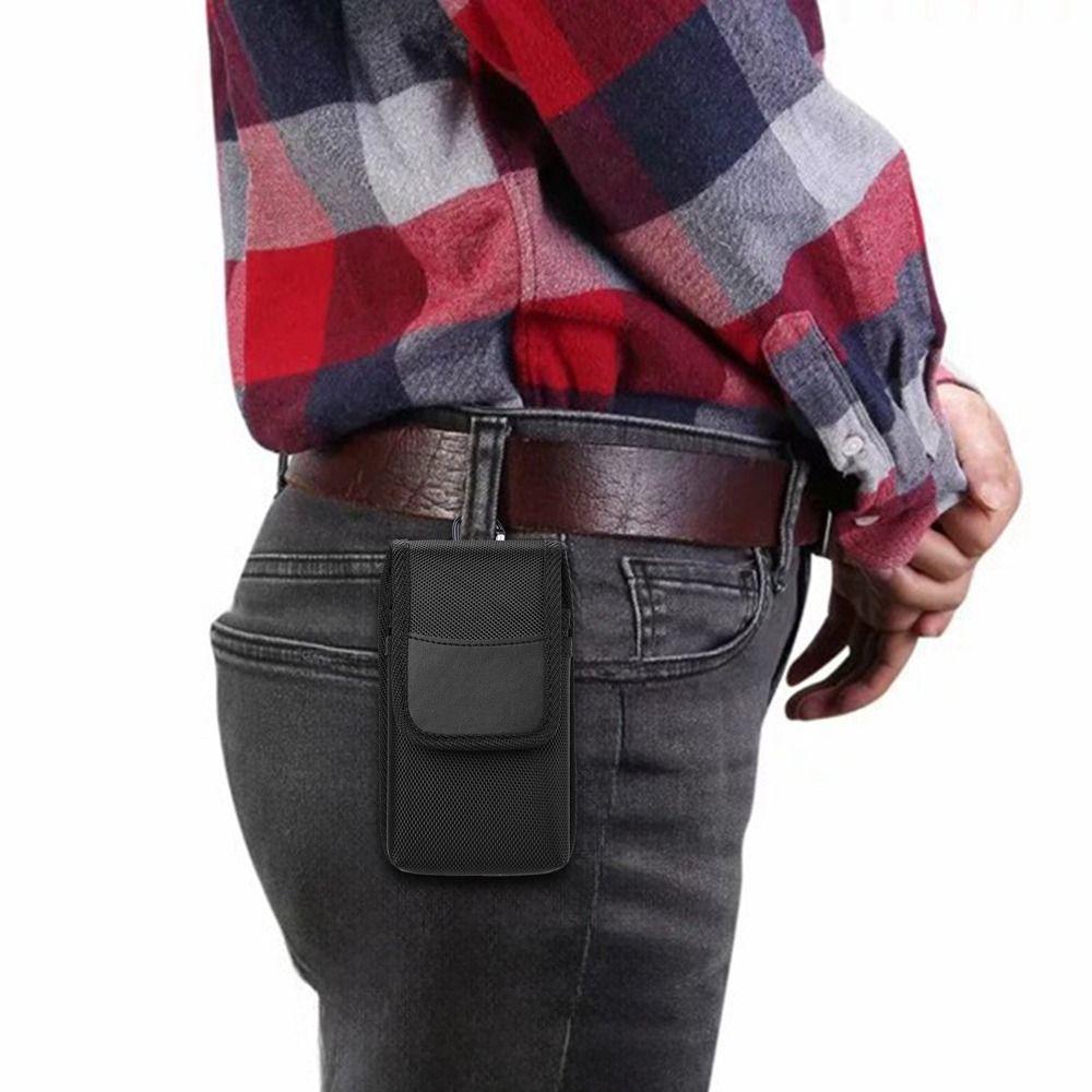 Waist Pack Man Mobile Phone Bag Double Pockets Phone Waist Bag Mobile Phone Pouch  Outdoor Sports