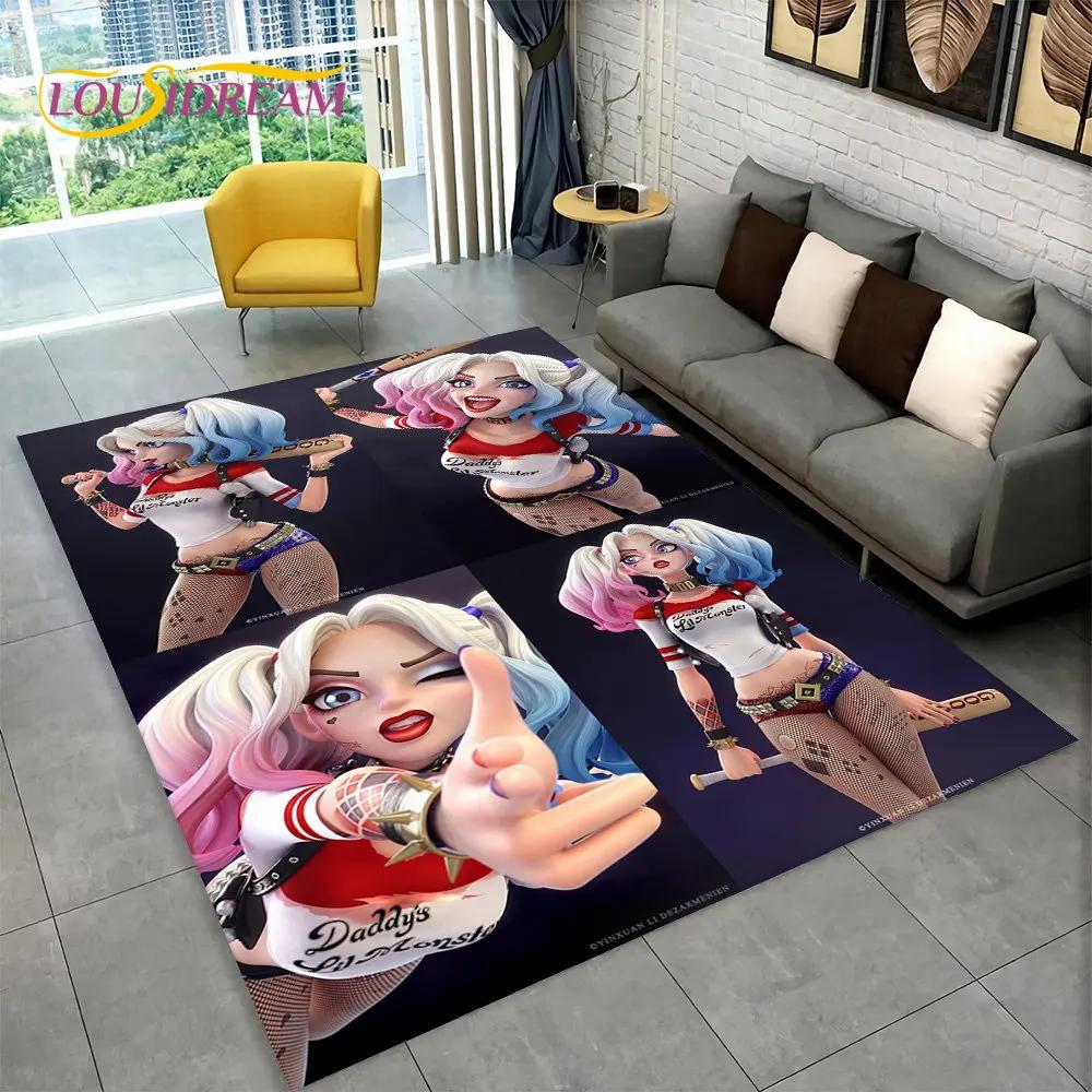 Joker Girl Cartoon Area Rug,Carpet Rug for Home Living Room Bedroom Sofa Playroom Kitchen Doormat Decor,Child Non-slip Floor Mat