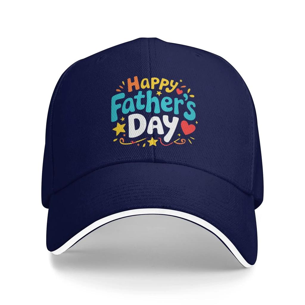 Summer Casual Baseball Cap Happy Fathers Day Cartoon Letter Hiking Fishing Trucker Hat Men Adult Breathable Funny Snapback Cap
