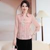 Women's Retro Chinese Frog Button Embroidered Shirt - Age-Reducing, Loose, Versatile Base Layer, Off-White
