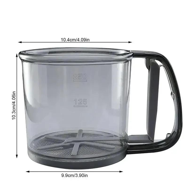 Kitchen Round Flour Sieve Filter Handheld Powdered Sugar Sifter Powder Shaker Measuring Cup Making Sifting Tool Baking