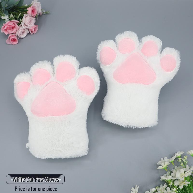 Plush Lolita Cat Paw Gloves for Cosplay & Kids' Performances