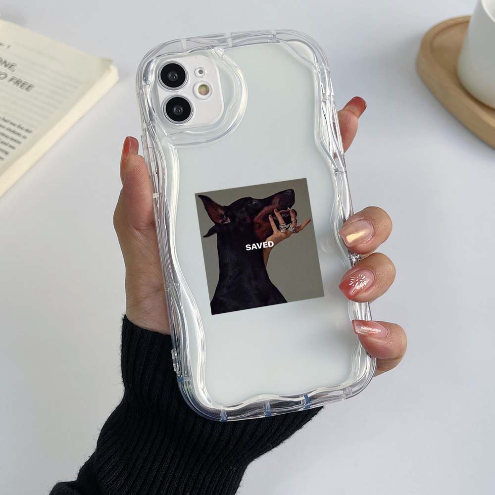 Samsung Galaxy A25 for iPhone 15 Xiaomi Poco X6 Redmi 12c Huawei Honor 90 Phone Cases NY5 Cute Doberman Pinscher Art Exclusive Cream Pattern Soft Case