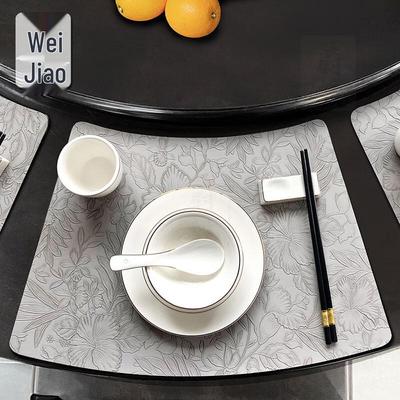 Chinese Style Fan-Shaped Leather Placemat
