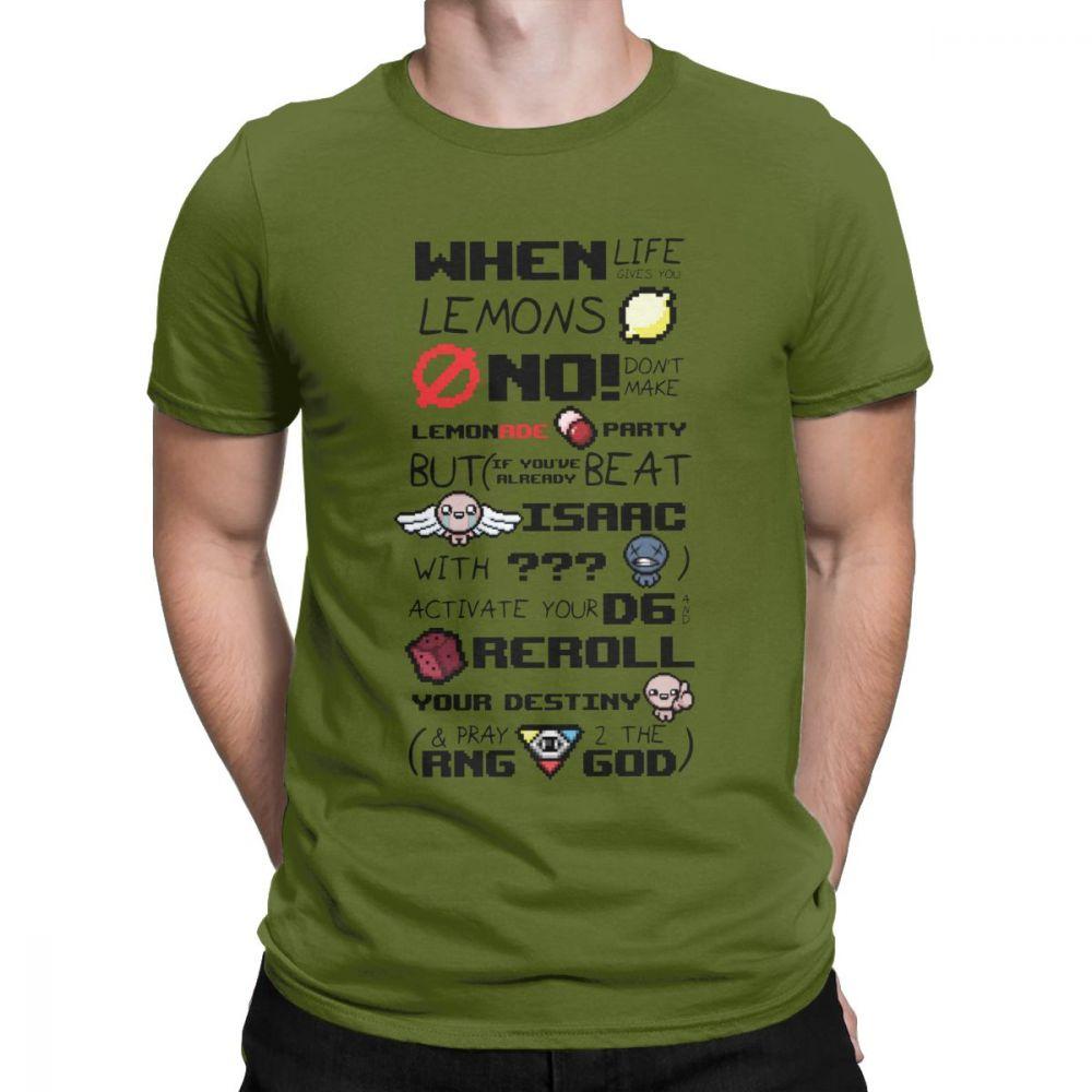 

Funny The Binding Of Isaac T Shirts for Men T Shirts When Life Gives You Lemons Tee Shirts 4XL