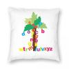 Chicka Chicka Boom Boom Square Pillowcase Polyester Linen Velvet Pattern Zip Decor Sofa Seater Cushion Cover