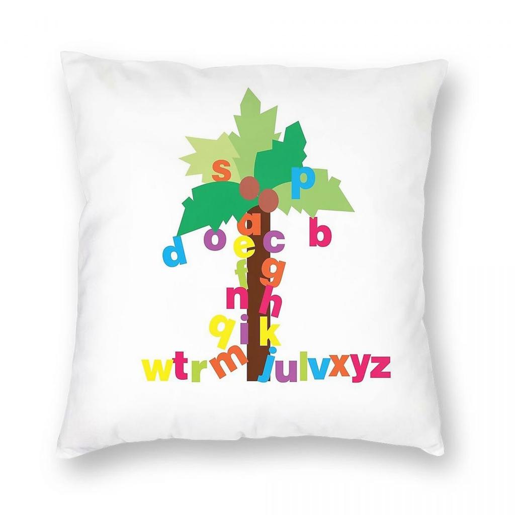 Chicka Chicka Boom Boom Square Pillowcase Polyester Linen Velvet Pattern Zip Decor Sofa Seater Cushion Cover