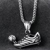 New Titanium Steel Necklace Football Shoe Jewelry Men's Pendant Street Sports Style Trendy Jewelry