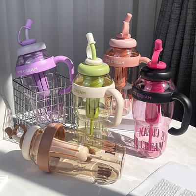 Láhev na vodu 1300 ml s víčky na rukojeti Brčka Nepropustný hrnek na pití Přenosný hrnek na vodu bez BPA odolný vůči teplu pro sport