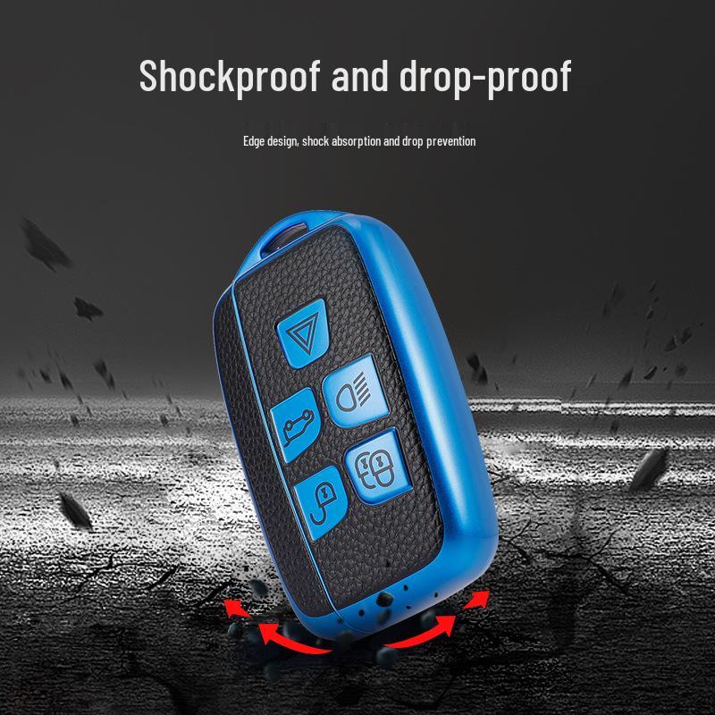 Compatible Leather Car Key Cases for Luhu, JB Range Rover Sport, Velar, Evoque, Discovery 4, and Divine Sport 5.