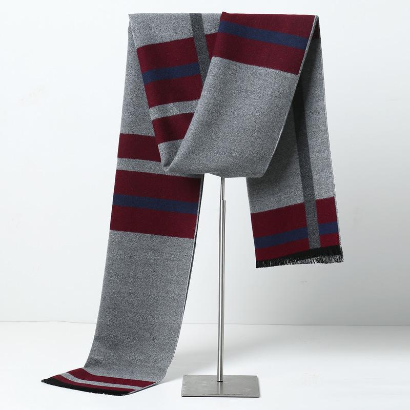 Men's Winter Plaid Imitation Cashmere Scarf - Warm, Casual Accessory