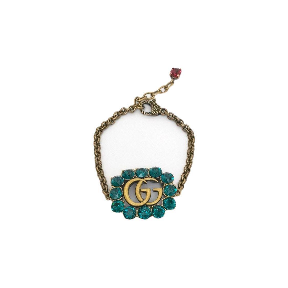 Gucci Double G Decor Fashion Jewelry Brass Imitation Crystal Bracelet Women Bracelet Gold 809072922 Gold,F