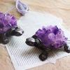 Natural Sea Turtle Crystal Lamp Water Amethyst Cluster USB Night Light Crafts Home Decorative Lights Wedding Gifts