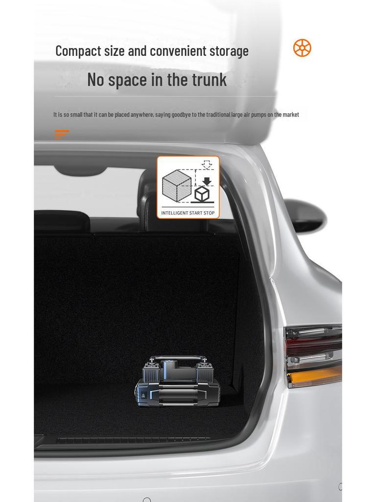 12V Hochleistungs-Doppelzylinder Tragbare Auto-Reifenluftpumpe