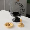 Stylish Moon Shaped Incense Holder Eid Metal Censer Iron Aromatherapy Fragrance Diffuser for Home Offices Decoration