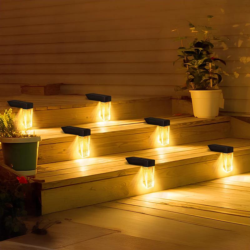 

Настенный светильник для двора, водостойкий индукционный светильник для лестницы, новый светильник с датчиком движения на солнечной энергии, уличное украшение сада