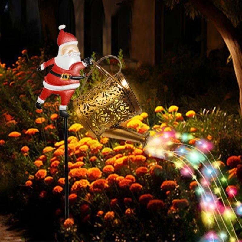 Solar Santa Claus Kettle Lights Garden Lawn Christmas Lights Kettle Ground Lamp Solar Night Lights Outdoor Decoration