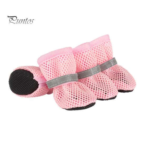 4Pcs Dog Shoes Breathable Pet Shoes Outdoor Dog Booties Summer Hot Pavement Dog Paw Protectors for Walking Hiking Running