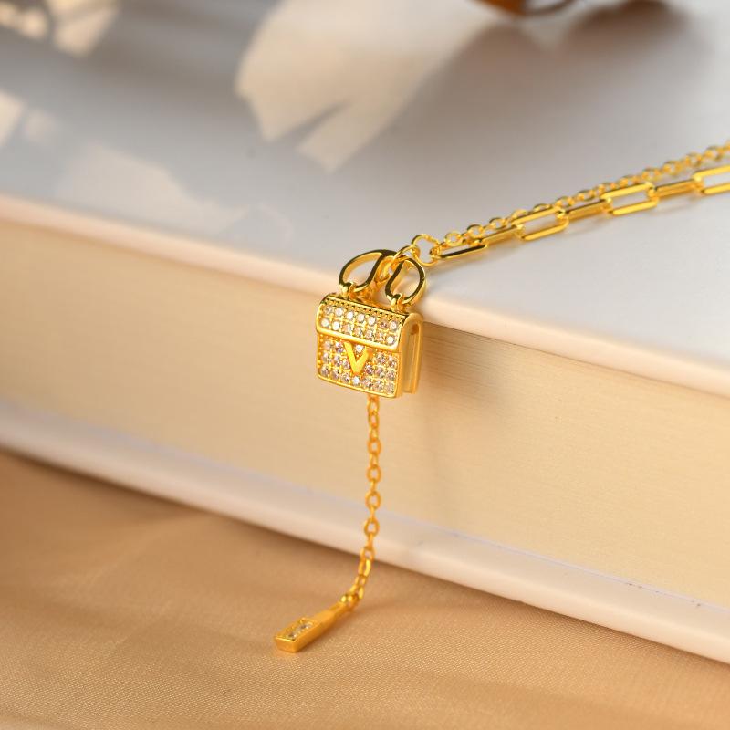 Creative handbag versatile necklace women's niche fringed pendant temperament ins style jewelry