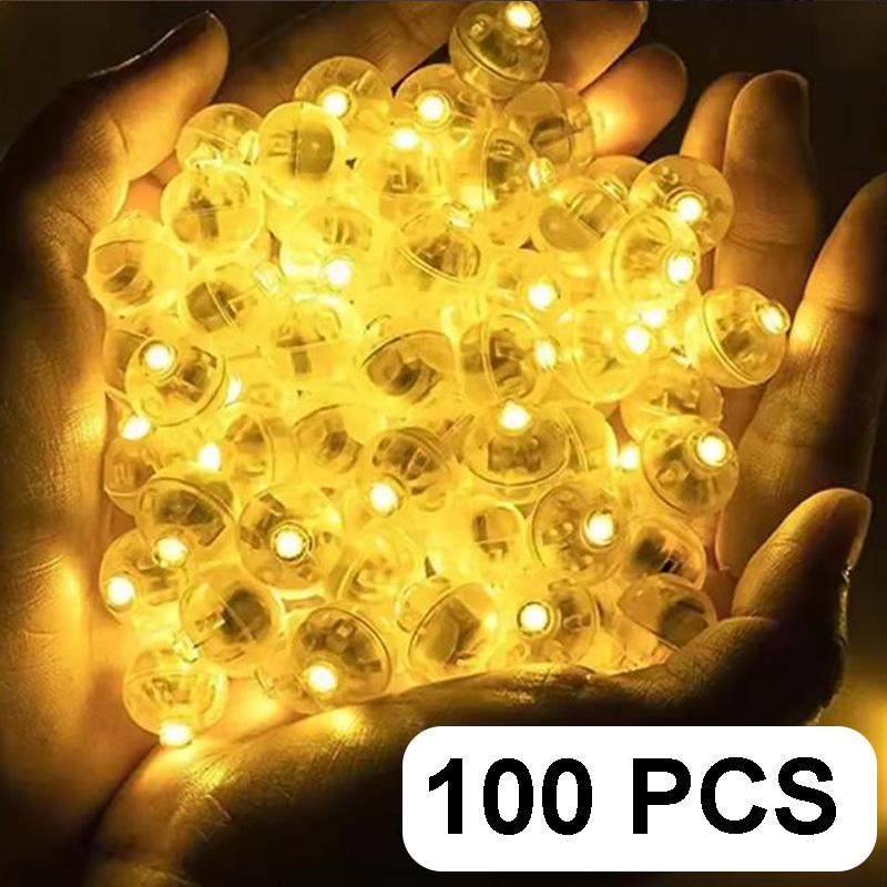 50/100 Pezzi Luci LED per Palloncini Mini Palloncini Sfera Rotonda Luce Notturna Lampada LED Flash per Lanterne di Carta Decorazioni per Feste di Matrimonio