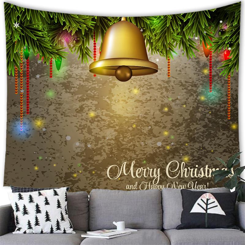 Christmas Bell Tapestry Snowman Merry Christmas Wall Hanging Living Room Bedroom Background Cloth Beautiful