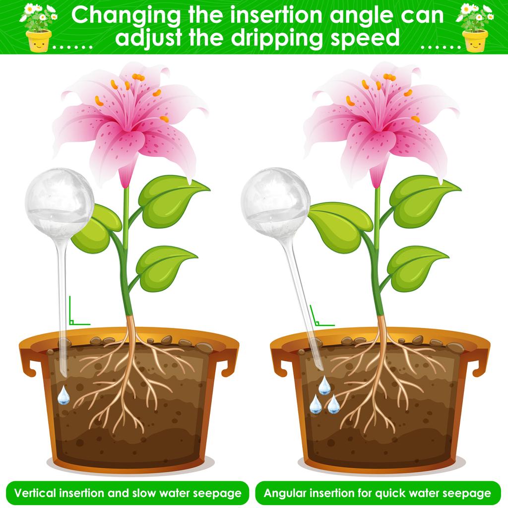 10 Pcs 150/60 ML Clear Plant Watering Globes Auto Waterer Planter Insert Stakes Reusable PVC Flower Self Feeder Ball for Potted