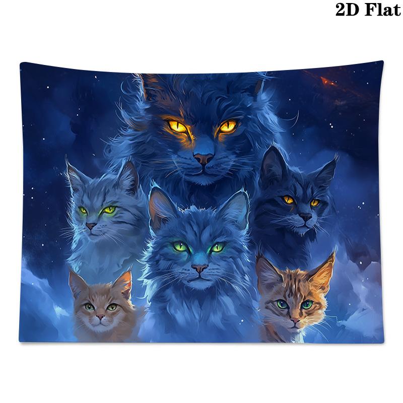 Cat in the Night Pattern Home Decor Tapestry, Wall Hanging, Decorative RV Wall Cloth.MGT0918268