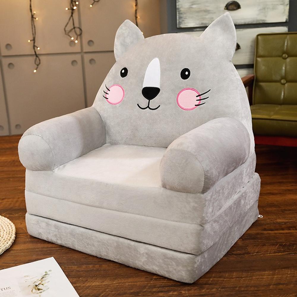 2 In 1 Foldable Cartoon Lazy Sofa 3layers Children Furniture Flip Open Girl Princess Baby Toddler Reading Area Armchair