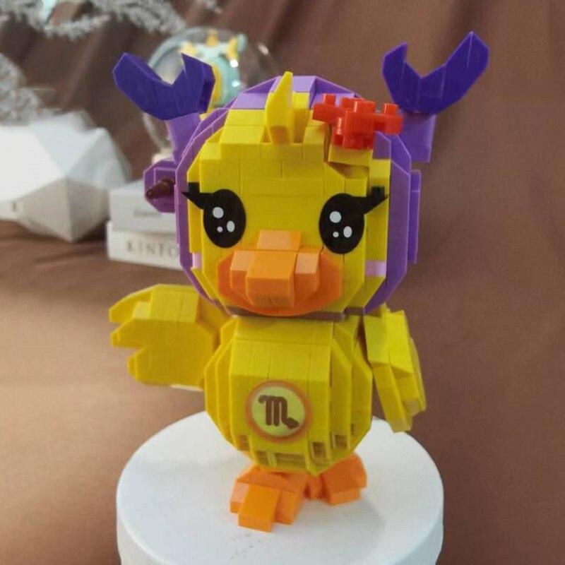 97058 Sternzeichen Skorpion Ente Tier Sternbild Haustier Puppe Modell Mini Diamant Blöcke Ziegel Gebäude Spielzeug für Kinder keine Box