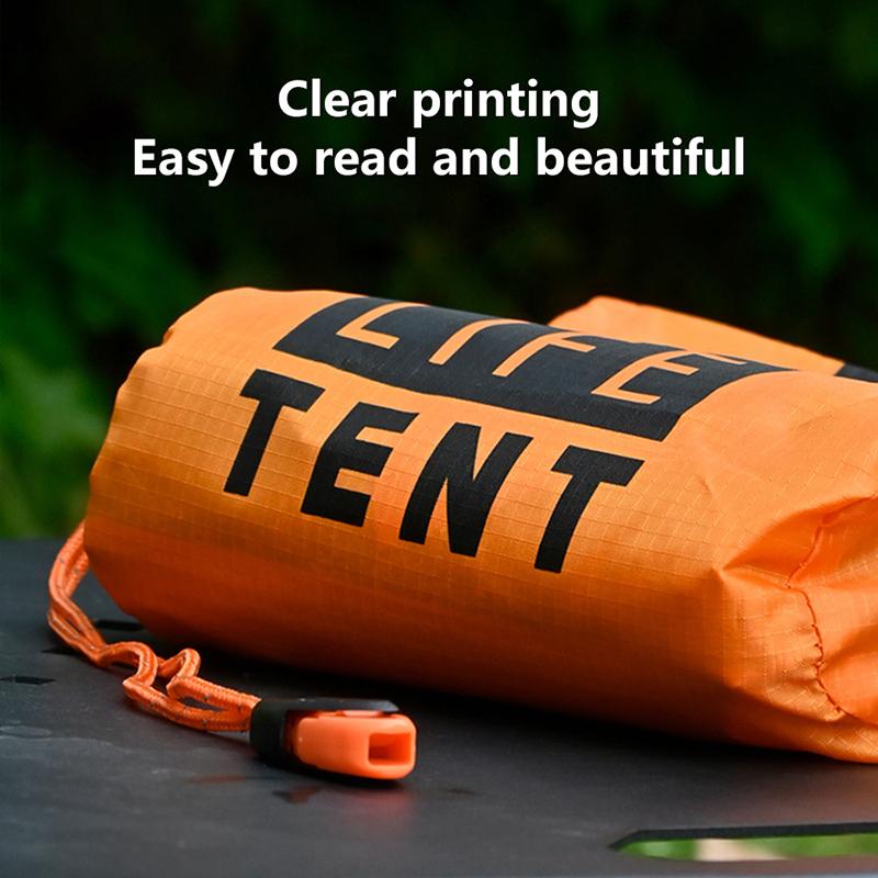 Outdoor Insulated Emergency Tent Waterproof Emergency Life Saving Insulated Tent Includes Life Whistle Ripstop Tentpouch