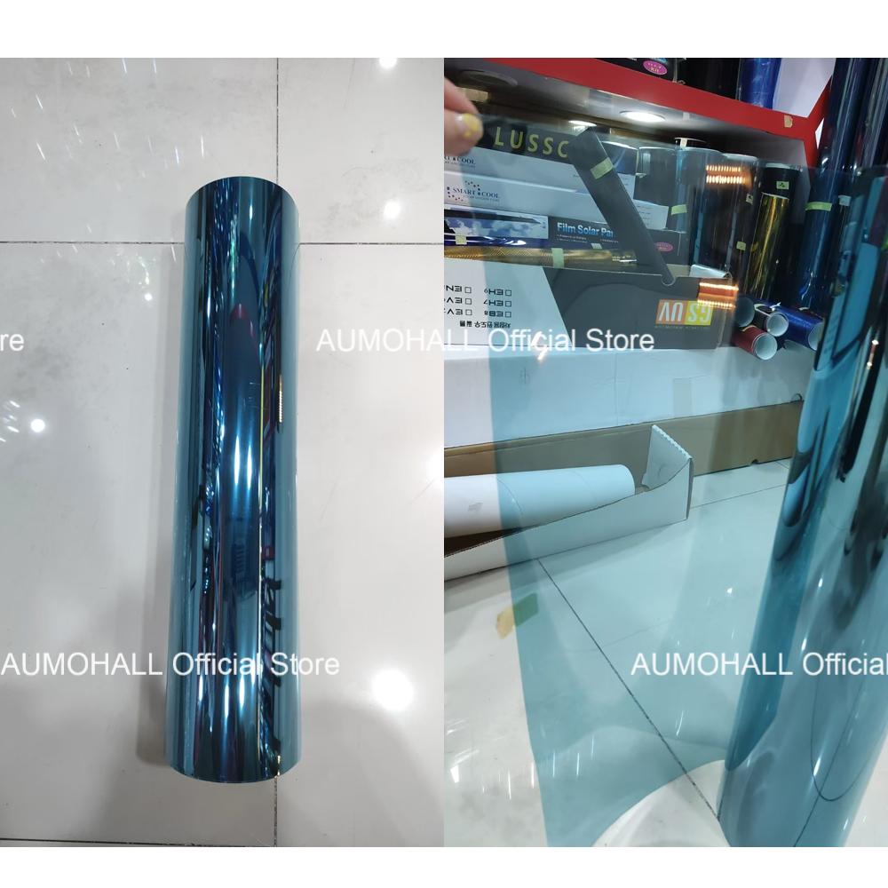 50x300cm VLT 68% Hluboce modrá Fólie na tónování bočních oken automobilu, PET Fólie na tónování oken Samolepka UV Blok Solární ochrana Fólie Role