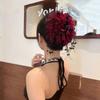 Elegant Large Bow and Flower Style Hair Claw Clip for Women - Chiffon and Fabric Design
