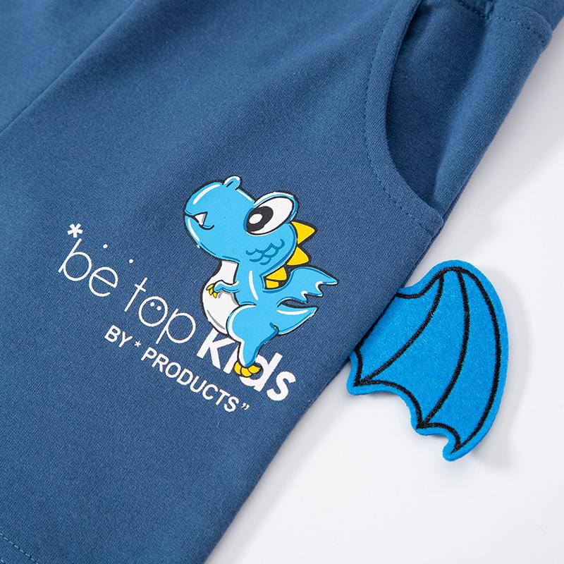 Betop 2025 Summer Boys' Dinosaur Cartoon Shorts for Children